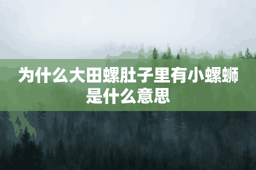 为什么大田螺肚子里有小螺蛳是什么意思